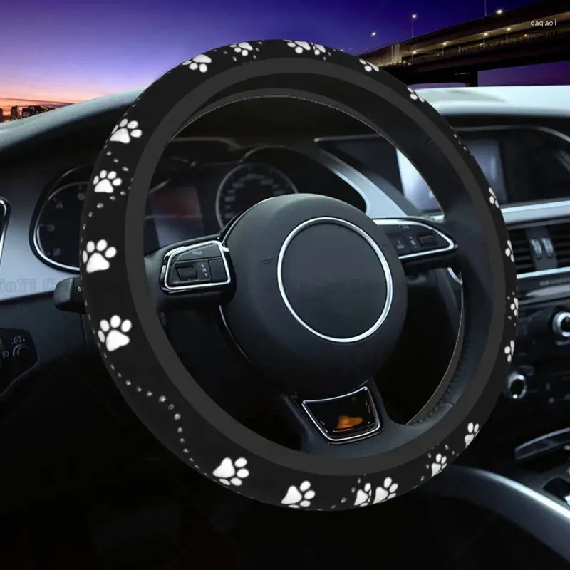 Steering Wheel Covers Car Dog Paws Universal Cute Animal Braid On The Cover Auto Accessories 15 Inch