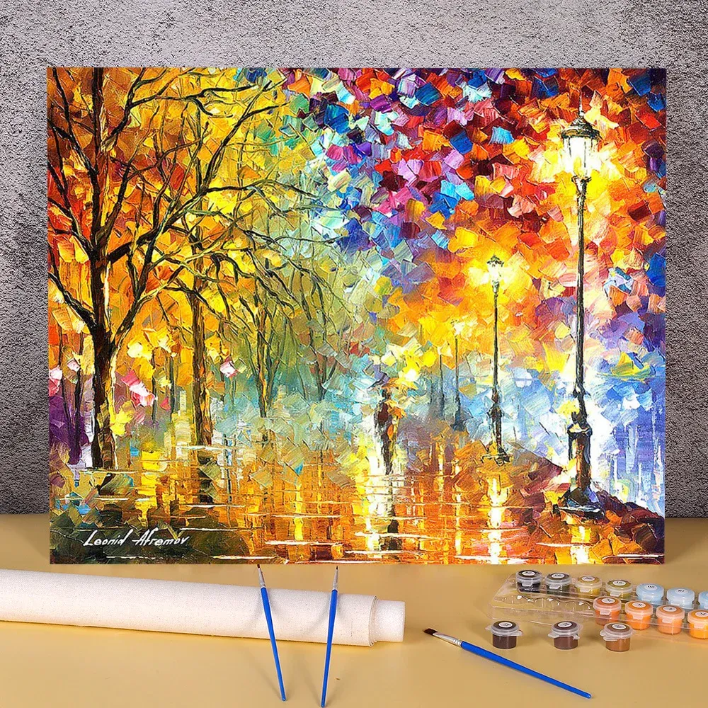 Number Lights Trust Paint By Numbers Set Oil Paints 40*50 Canvas Pictures Home Decor For Wholesale