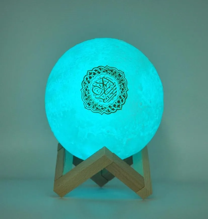 Bluetooth Compatybilne głośniki bezprzewodowe muzułmańskie światło nocne Koranowe Księżyc 3D z aplikacją Koran Speaekr Koran Touch Lamp8681635