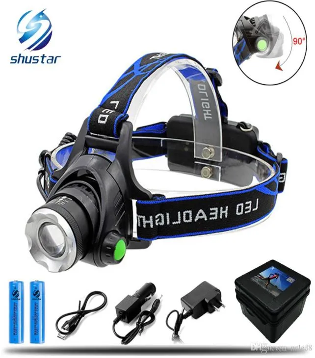 8000LM L2 T6 Led Headlamp Zoomable Headlight Waterproof Head Torch flashlight Head lamp Fishing Hunting Light2913832