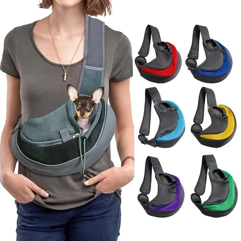 Pet Cat Dog Backpack Travel Tote Shoulder Bags Mesh Sling Carry Pack Comfort Foldable Dog Accessories Pets Bag Backpacks 240307