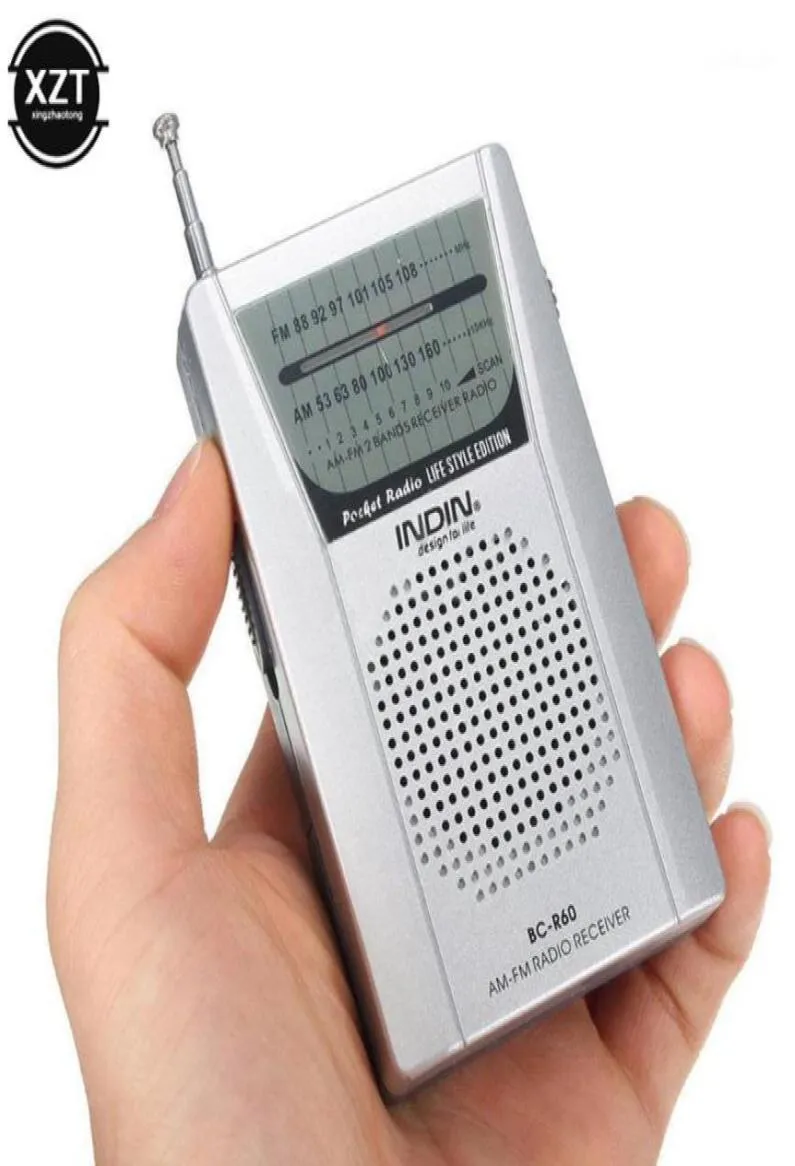 Antenne Radio de poche BCR60, Mini AMFM, récepteur mondial Radio à 2 bandes, avec haut-parleur, prise pour écouteurs 35mm, portable 13928837