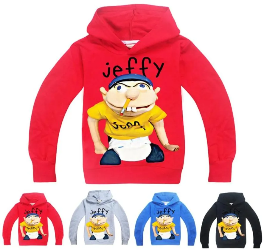 sml Jeffy stampato Felpe con cappuccio per bambini 614T Bambini Ragazzi Cartoon Stampa Felpe con cappuccio Felpe 115165cm Abiti firmati per bambini Ragazzi JSS3845638398