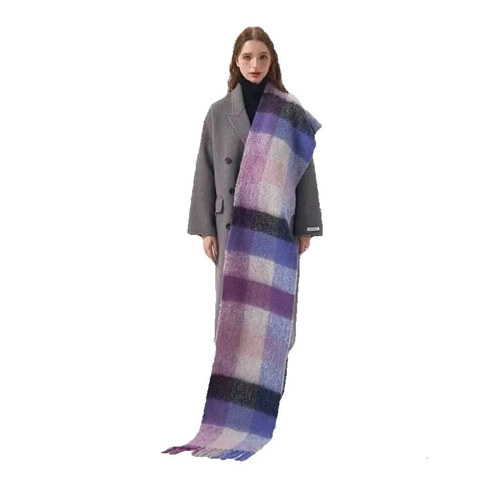 Scarves 2023 New Scarf Autumn and Winter Multicolor Thick Plaid Ac Men's Women's Same Length Thermal Shawl55dbhy6a 33RXA