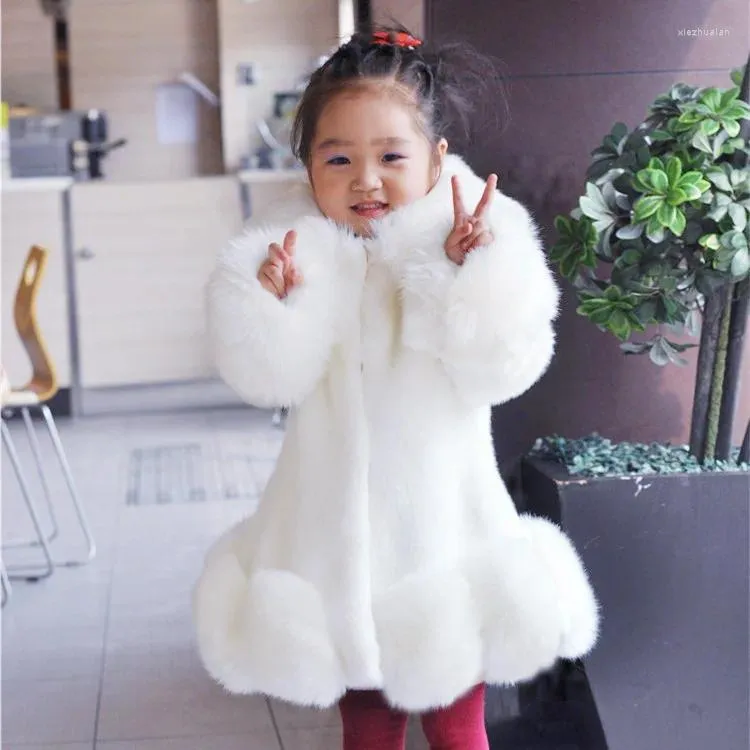 Vestes manteau en fausse fourrure pour enfants, veste épaisse rembourrée en coton pour bébé fille, automne et hiver 2024