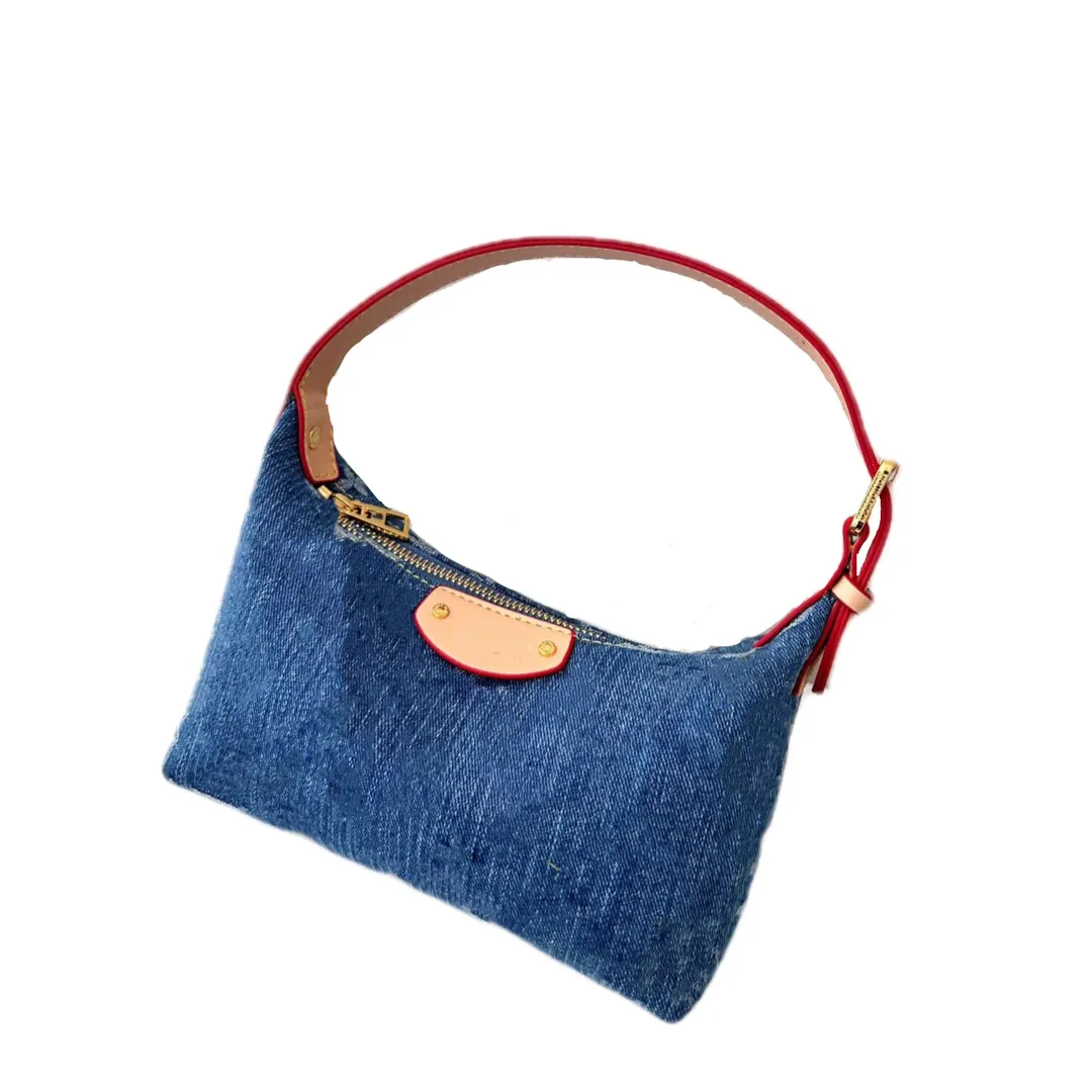 Женские дизайнерские сумки New L Old Flower Джинсовая сумка Модная сумка для подмышек Высококачественная сумка для ланча Сумка на плечо
