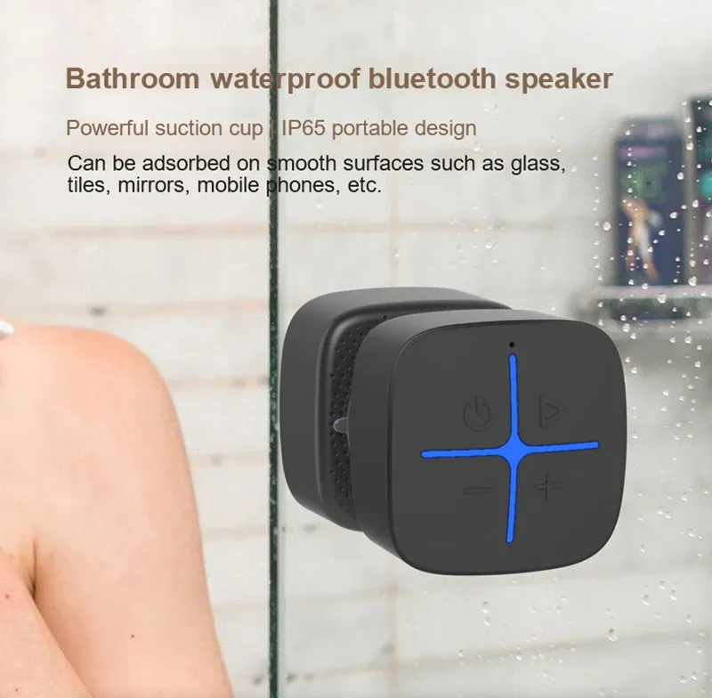 Högtalare Trådlös dusch Audio Player Waterproof BluetoothCompatible 5.0 Högtalare Surround Sound System Handsfree för badrumskontor