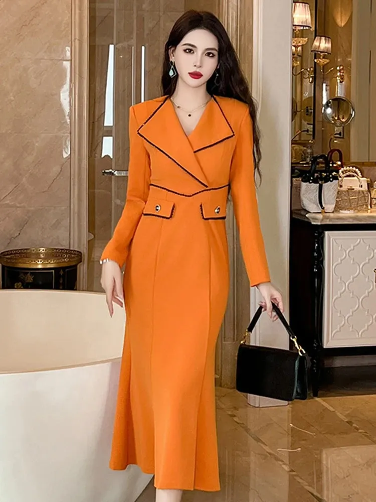 Elegant Quality Maxi Dresses For Women Professional Style Fishtail Dress Pearl Long Robe Femme Party Office Lady Vestidos 240313 From Huan01 41.36 DHgate.Com