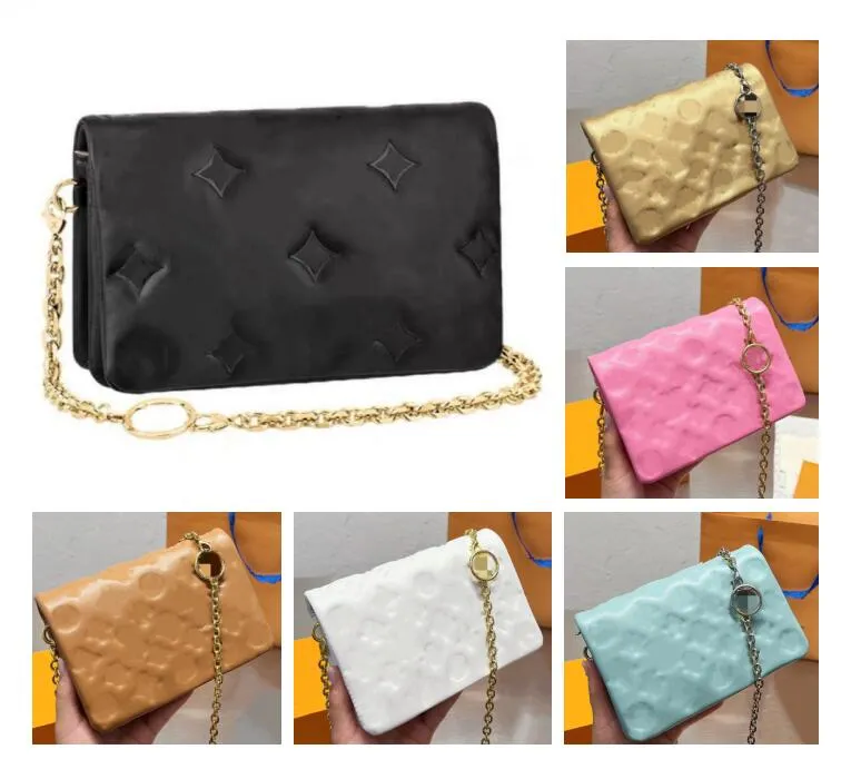 Kvinnakedja på toppkvaliteten axelväska pochette coussin tote luxurys designer crossbody l kuvert väskor handväskor mode plånbok handväska plånböcker