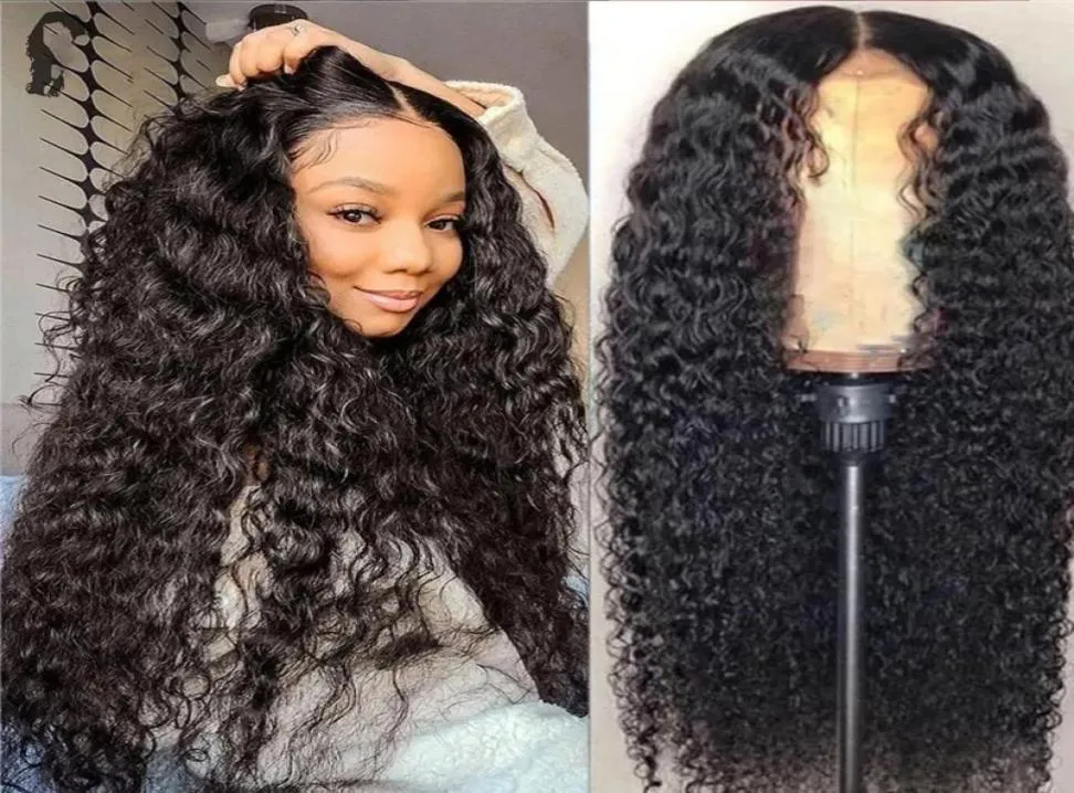 28 30 Inch deep Wave Lace Front Human Hair Wig Brazilian Deep wave 4x4 Lace Frontal Wigs for Women5697776