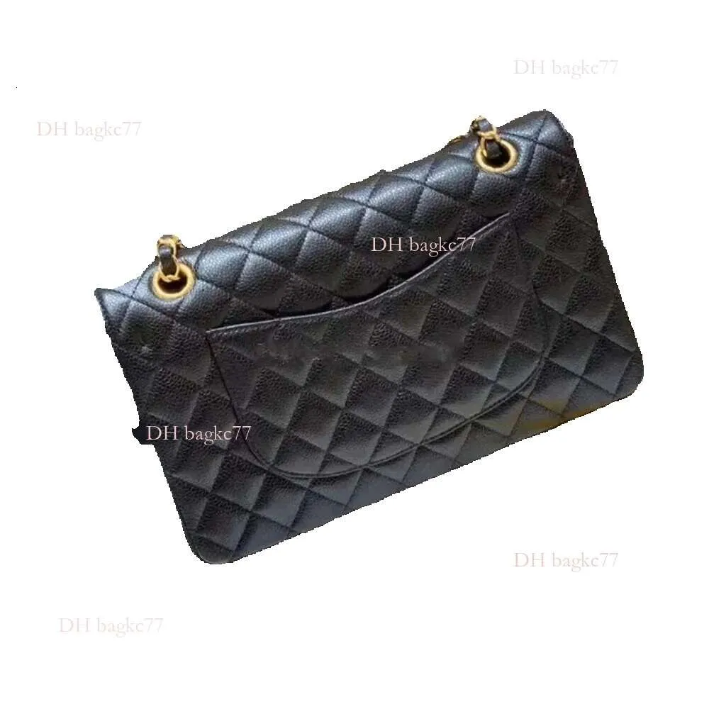 5A Top Tier Quality Jumbo Double Flap Bag Designer 25cm 30cm Couro Real Caviar Lambskin Classic All Black Bolsa Acolchoada Bolsa Shoulde