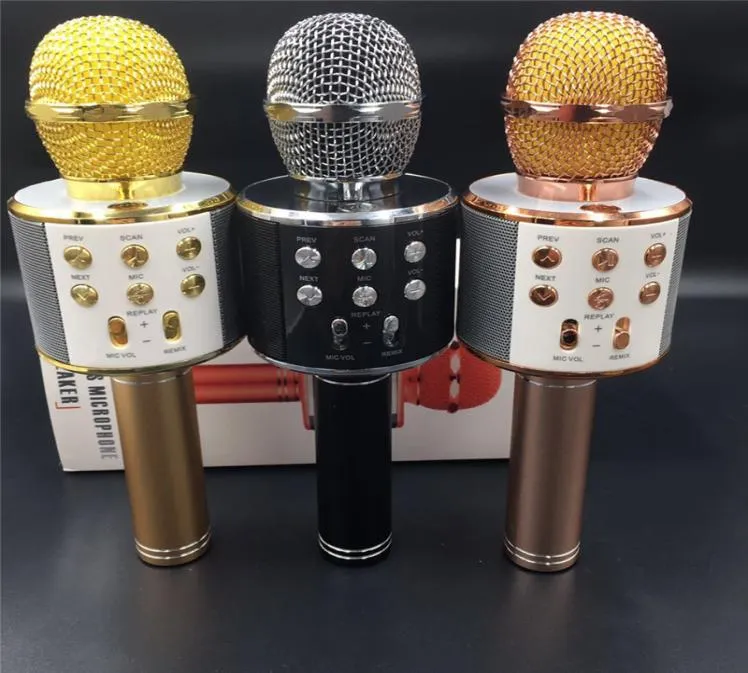 DHL WS858 Profesyonel Bluetooth Kablosuz Mikrofon Hoparlör El Mikrofon Karaoke Mic Music Cinner Şarkı Kayıt Cihazı KTV MI1685418