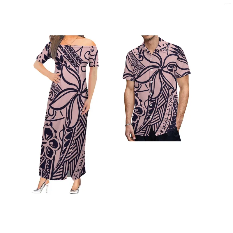 Party Dresses Arrival Custom Evening Off Shoulder Fishtail Dress Hawaii Printed Casual Womens Match Mens Shirt