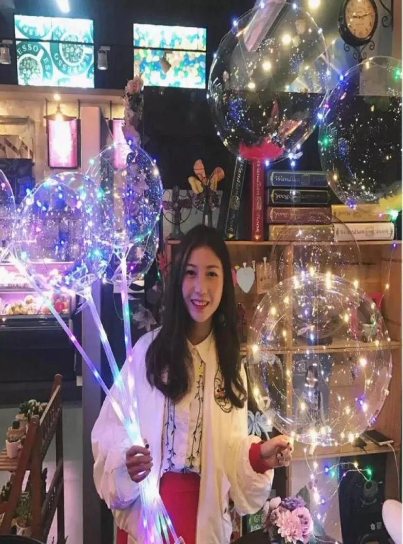 Aydınlık LED Hava Balonu Clear Bobo Ball Bubble Balon, LED Strip Bakır Tel ile Doğum Günü İçin Ağla Ağlama Noel Oyuncakları1769506