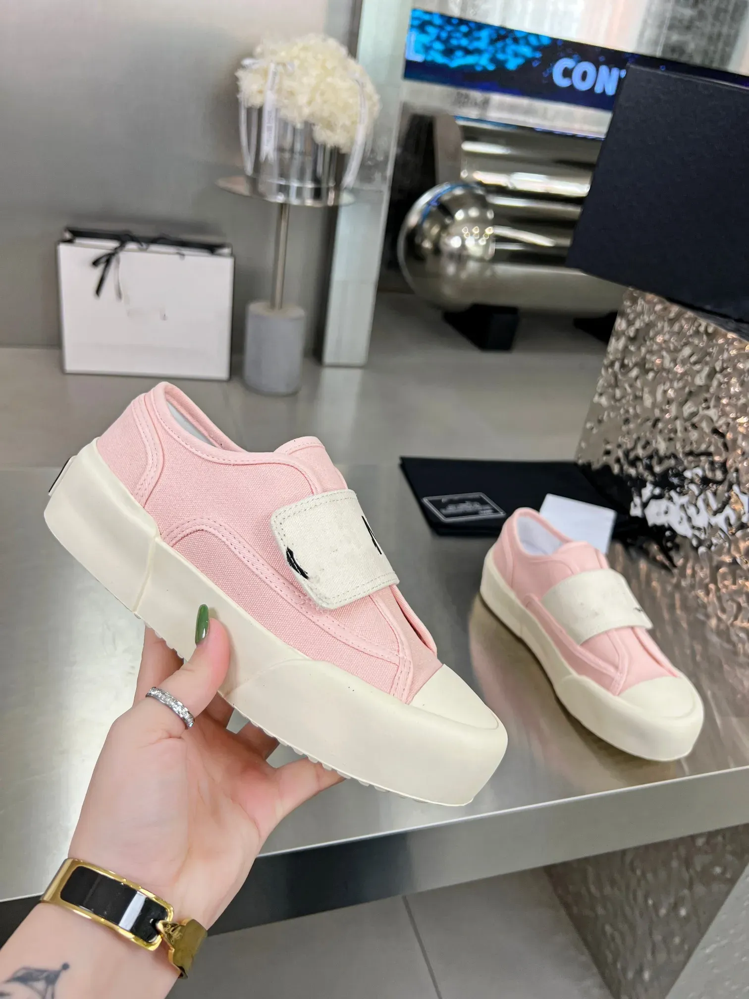 2024 Luxury designer women's platform canvas shoes general purpose casual shoes size 35-40