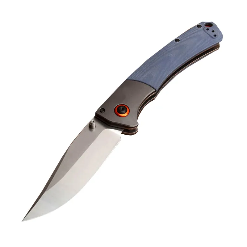 BM 15080-2 Hunt Crooked River Bugout Klasör Bıçağı 9CR18MOV Klip Noktası Blade G10/Ahşap Tutamak Taktik Av Kampı Cep Bıçakları BM 15017