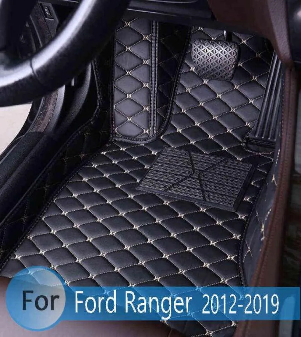 Tapis de sol de voiture pour Ford Ranger 2019 2018 2017 2016 2015 2014 2013 2012, tapis de sol de voiture, accessoires d'intérieur automobile W22033182229