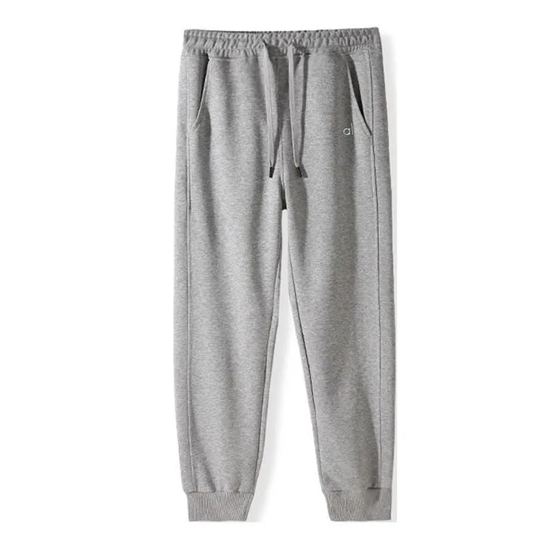 Al Yoga Sweatpants Relaxed-fit Fitness Sport Pants Laidback Lantern Pants with Drawstring Unisex Studio-to-street Weekend Jogger Sportswear Trousers Silver 3D Logo