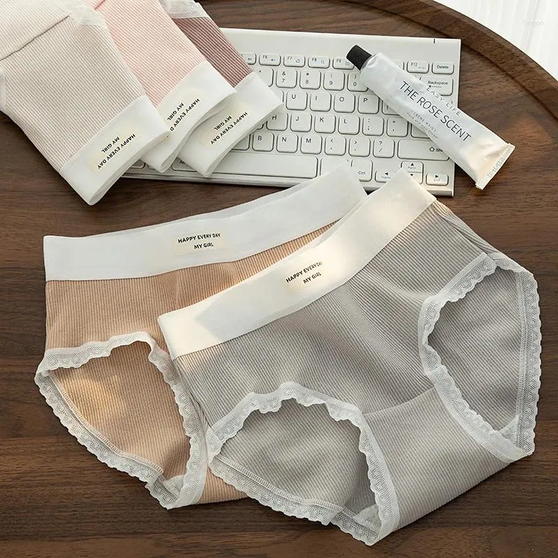 Kadın Panties Pamuk Patchwork Kadın Dambaları Seksi iç çamaşırı yumuşak iç çamaşırı dantel brifingler mektup baskılı pantys twy-y02