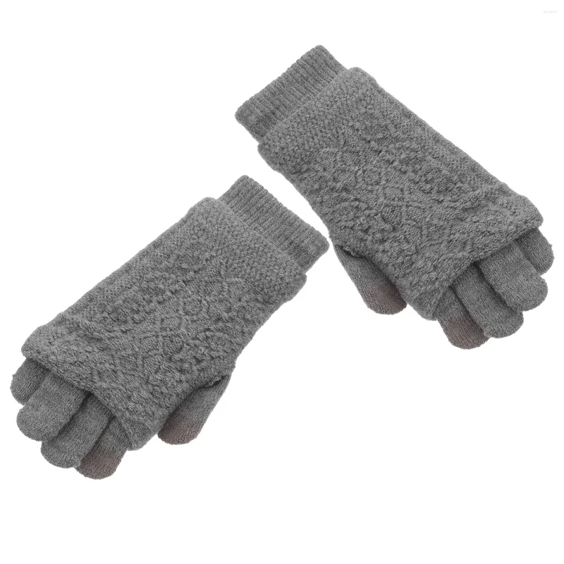 Gants de cyclisme en tricot pour femmes et filles, mitaines chaudes par temps froid, courtes randonnées pour hommes