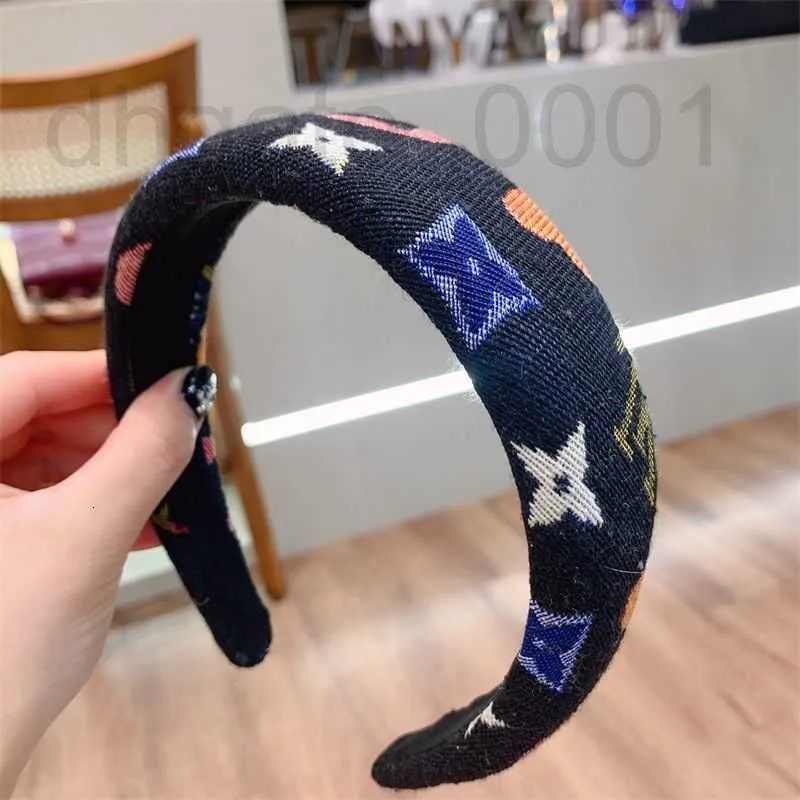 Headbands Designer Novo Clássico Denim Carta Imprimir Versátil Esponja Cabelo Hoop Luz Luxo Francês Alta Beleza Edição Coreana Headband A372