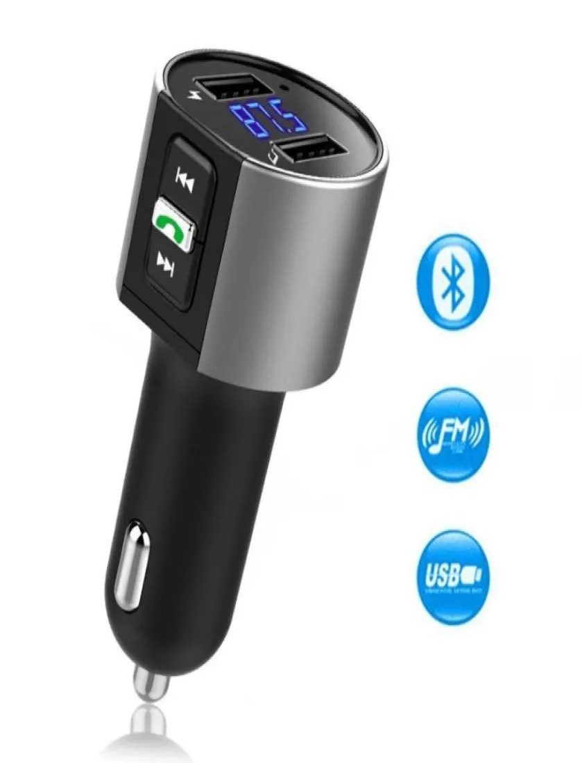 Nova alta qualidade sem fio incar bluetooth transmissor fm adaptador de rádio kit carro preto mp3 player carga usb 9577675