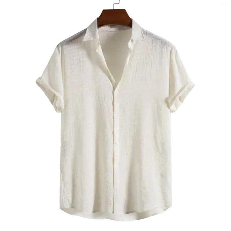 남성용 캐주얼 셔츠 대형 5xl 여름 단색 짧은 소매 셔츠 대형 탄성 검은 흰색 빠른 마른 실크