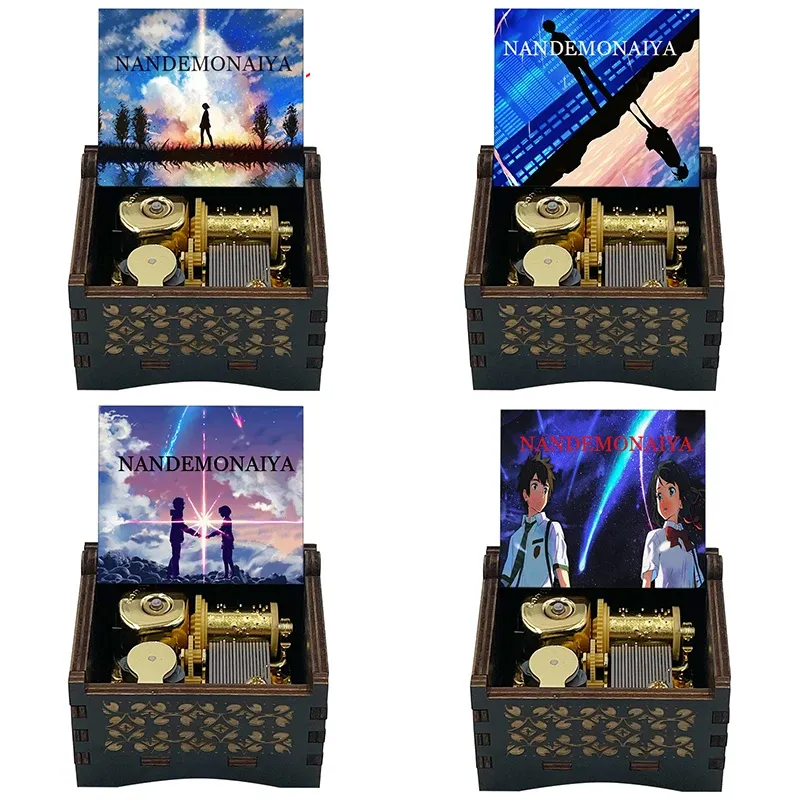 Boxes Anime Movie Your Name Nandemonaiya Japanese soft song Music Box Gold Mechanical Wooden Musical Unusual Birthday Gift Decoration