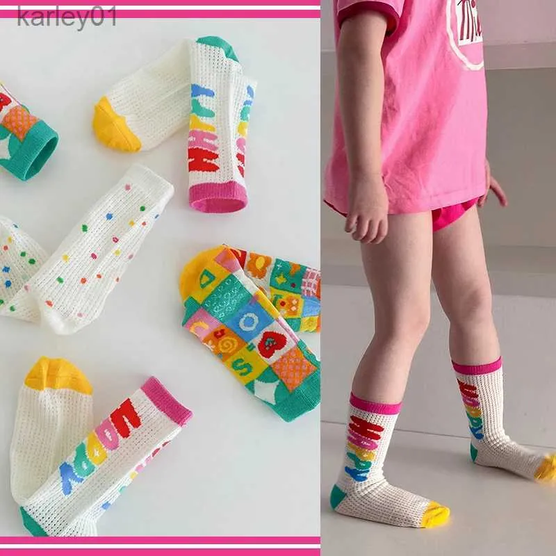 Kids Socks 11 Colors Children Socks Spring And Summer Socks Kids Boys Girls Rainbow Color Cute Trendy Socks Ventilation 3 Pairs/bag yq240314