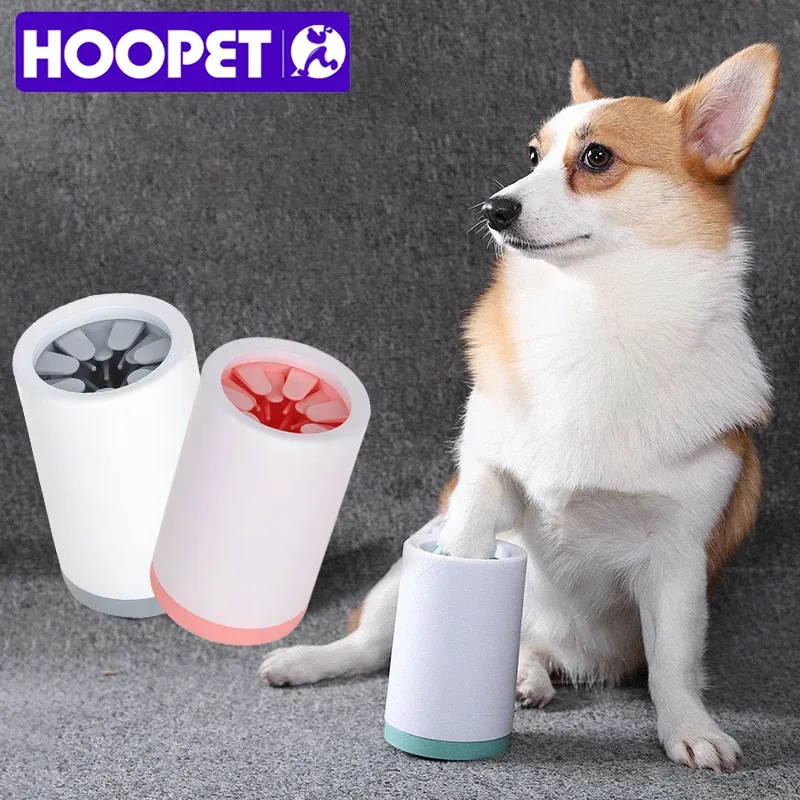 Accessori HOOPET Pulitore per gatti per animali domestici Tazza per la pulizia dei piedi dei cani per cani Strumento per la pulizia dei gatti Spazzola per lavaggio in plastica Rondella per zampe Accessori per animali domestici per cani