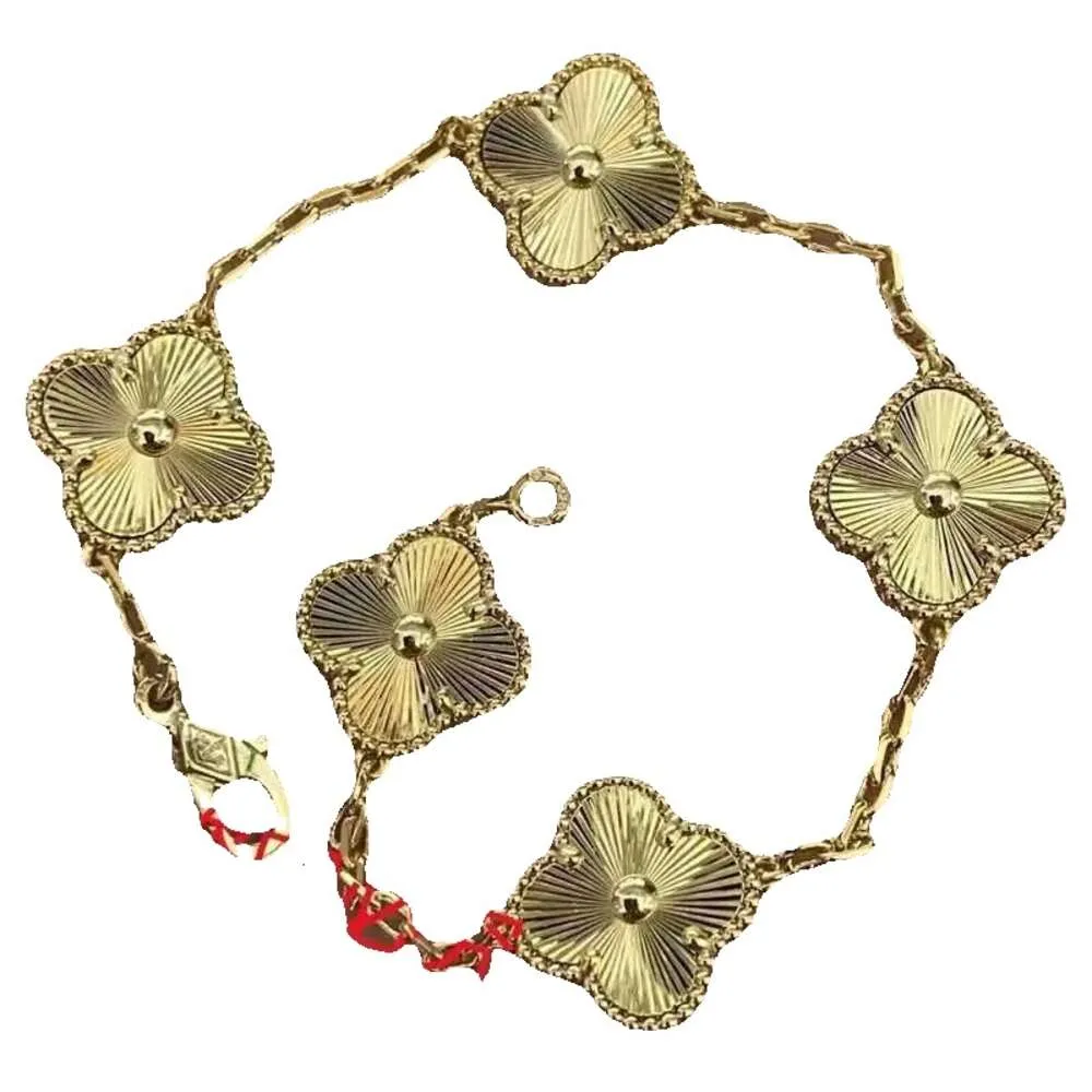 Designer Link Chain Armband Four-Leaf Cleef Clover Womens Fashion Gold Armelets smycken U6 16XW9 17