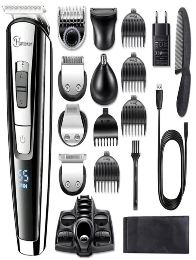 À prova d' água tudo em um kit de aliciamento de barba clipper para homens máquina de corte elétrico conjunto de corpo 2202223339314