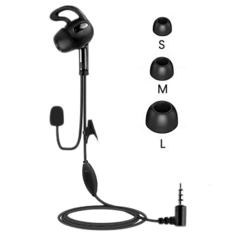 Casque d'arbitre PTT avec bouton Push to Talk, écouteur 3,5 mm pour radio interphone de football