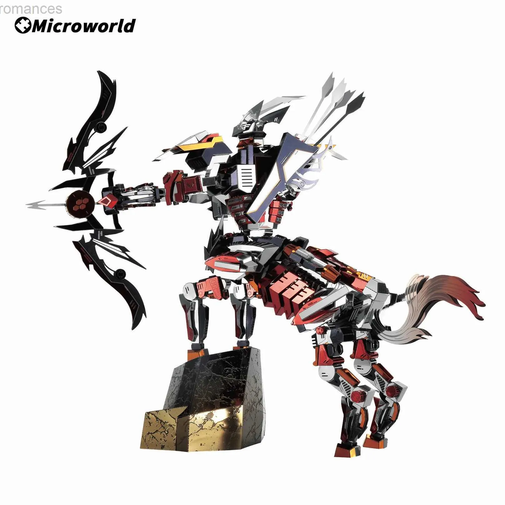 3D Puzzles Microworld 3D Metal Puzzle Metade Homem Cavalo Cavaleiro Modelo Montar Kits DIY Laser Cut Jigsaw Brinquedos de Natal Presentes para Adultos Adolescentes 240314