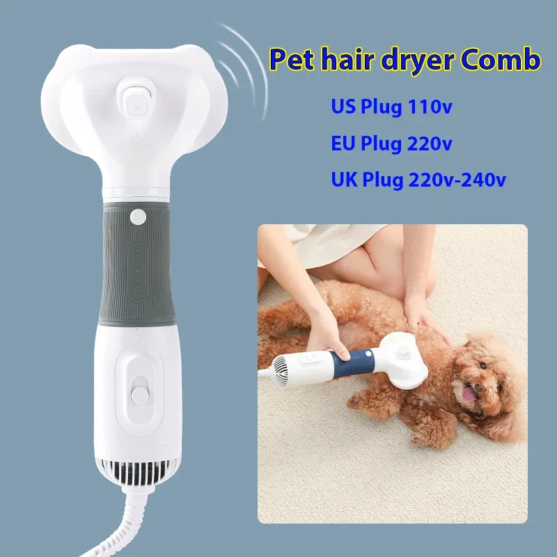 COMBS PET Artiklar hundtorkare Comb Cat Brush Puppy Kitten levererar föremål ELEKTRONISKA GROOMING PRODUKTER 110V 220V BLOWER GROOMER