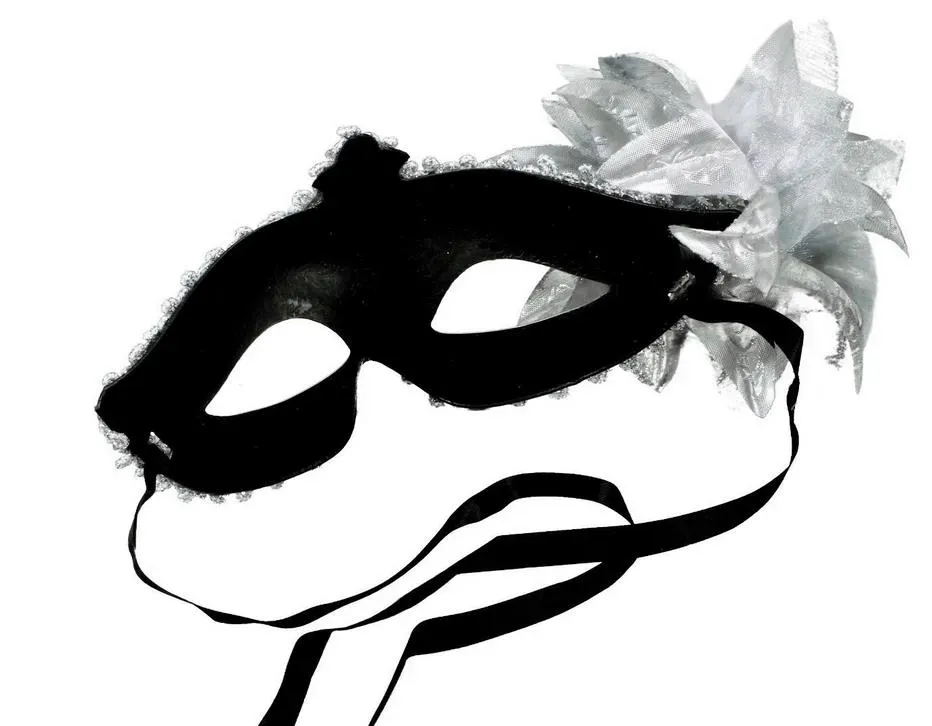 Venetian masquerade Dance Ball Mask Wedding Party Fancy Dress eyemask On Stick Masks Lily Flower Lace Feather Held Stick Mask