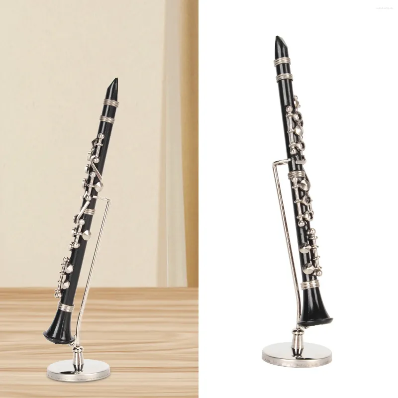 Broches de clarinete em miniatura modelo realista decoração de casa 5,12 pol. com caixa de armazenamento para amigo de aniversário