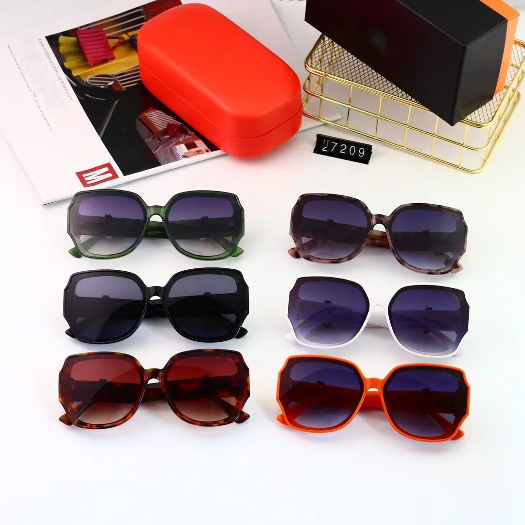 Tasarımcı Güneş Gözlüğü Erkekler Kadın Güneş Gözlüğü Lüks Polarize Pilot Büyük Boyutlu Moda Klasik Kadın Güneş Gözlüğü UV400 Gözlük PC Çerçevesi Polaroid Lens 7209