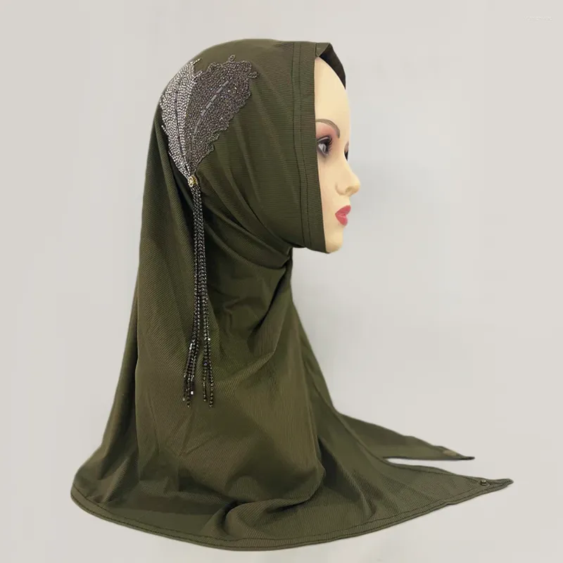 Ubranie etniczne One Piece Amira Instant Scalf Kobiety Malezja muzułmańska hidżab długi brędzanie chustka na głowę islamskie szal naciąganie gotowych do zrobienia