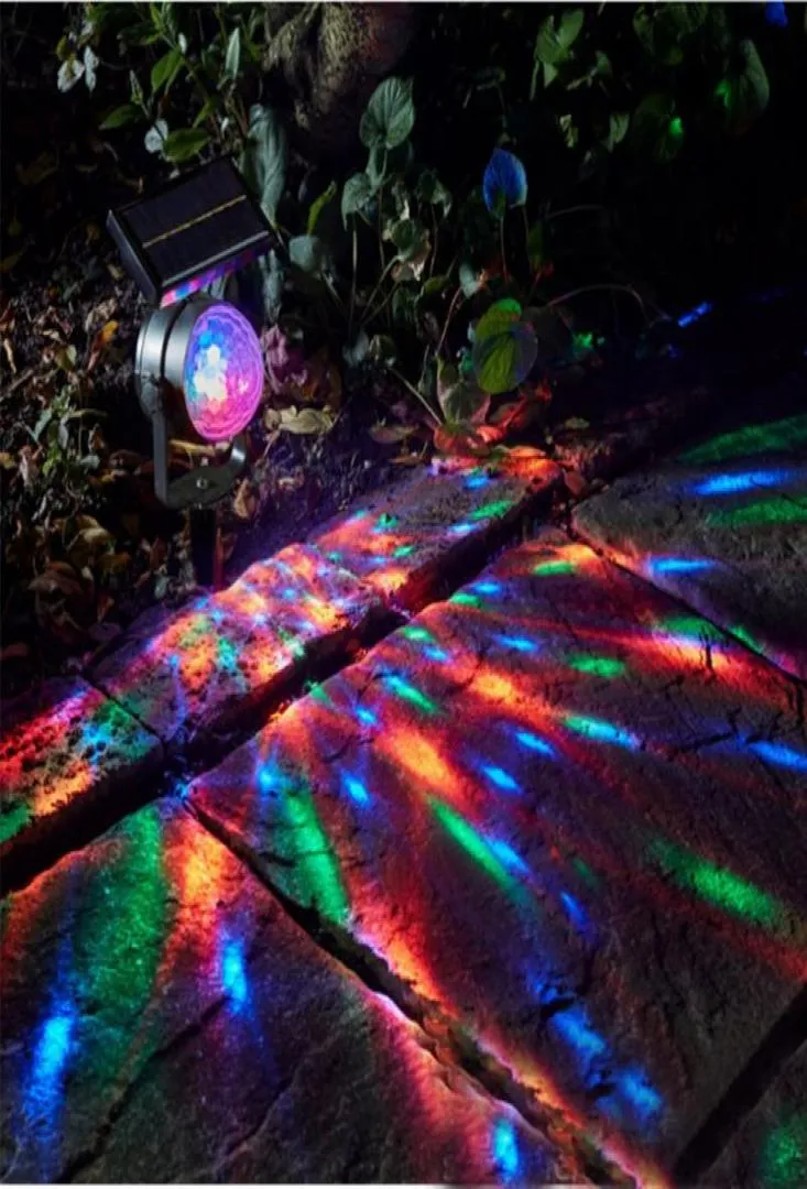 Lâmpadas solares rotativas led luz colorida economia de energia projeção lâmpada luzes uso 14500 à prova dwaterproof água jardim gramado ao ar livre tool4036765