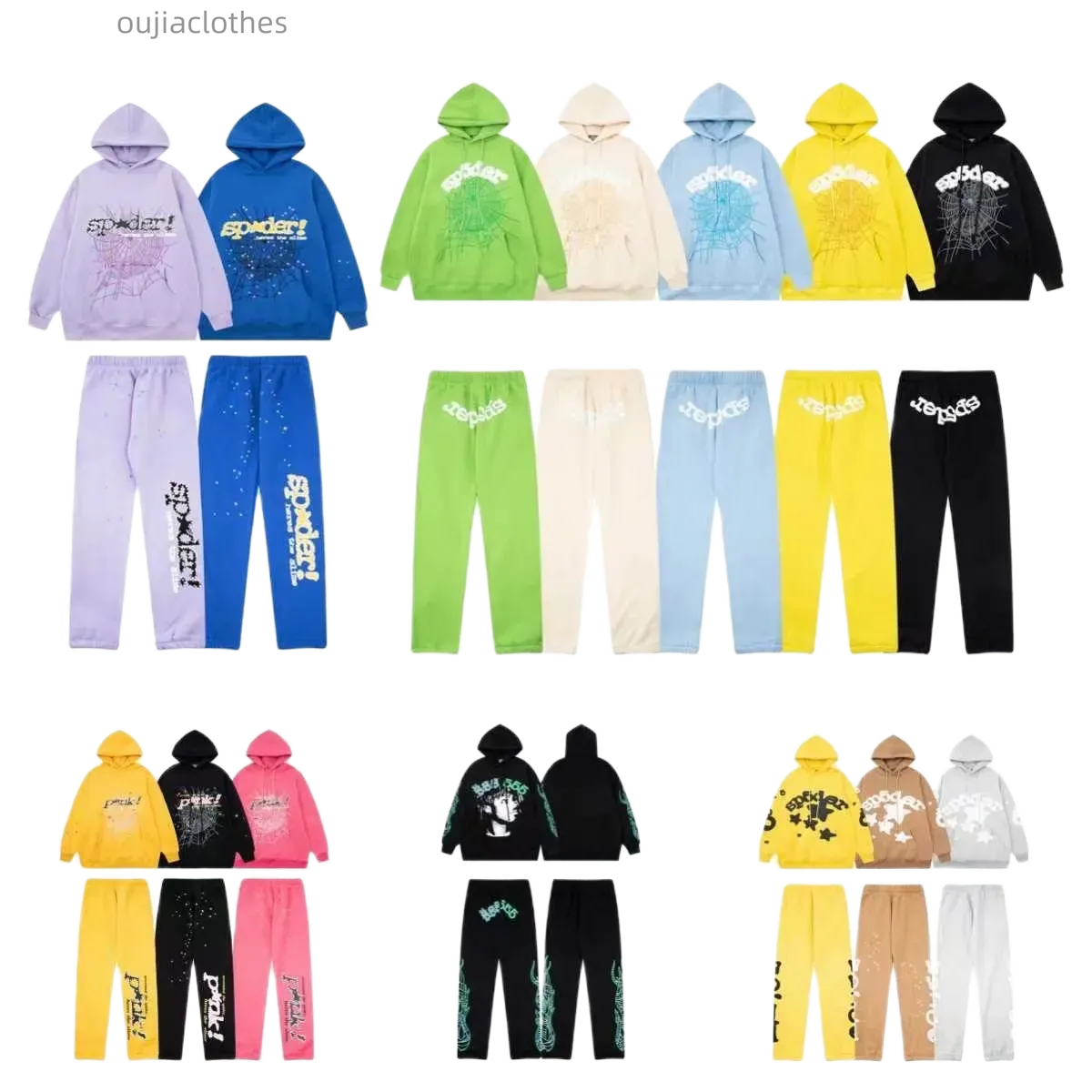 Designer homens e mulheres capuzes aranha hoodie jovem bandido sp5der hoodies mulheres camisolas calças web impresso 55555 gráfico y2k hoodies