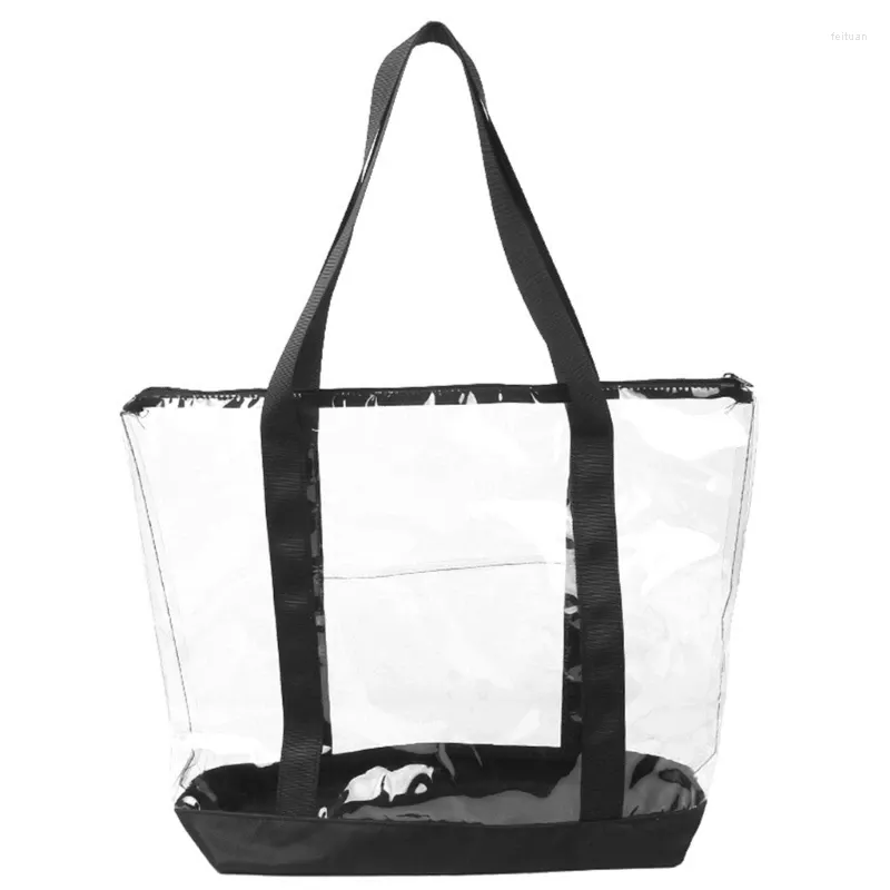 Sacos de ombro das mulheres grande capacidade saco de compras senhora casual pvc bolsa menina alça superior praia transparente