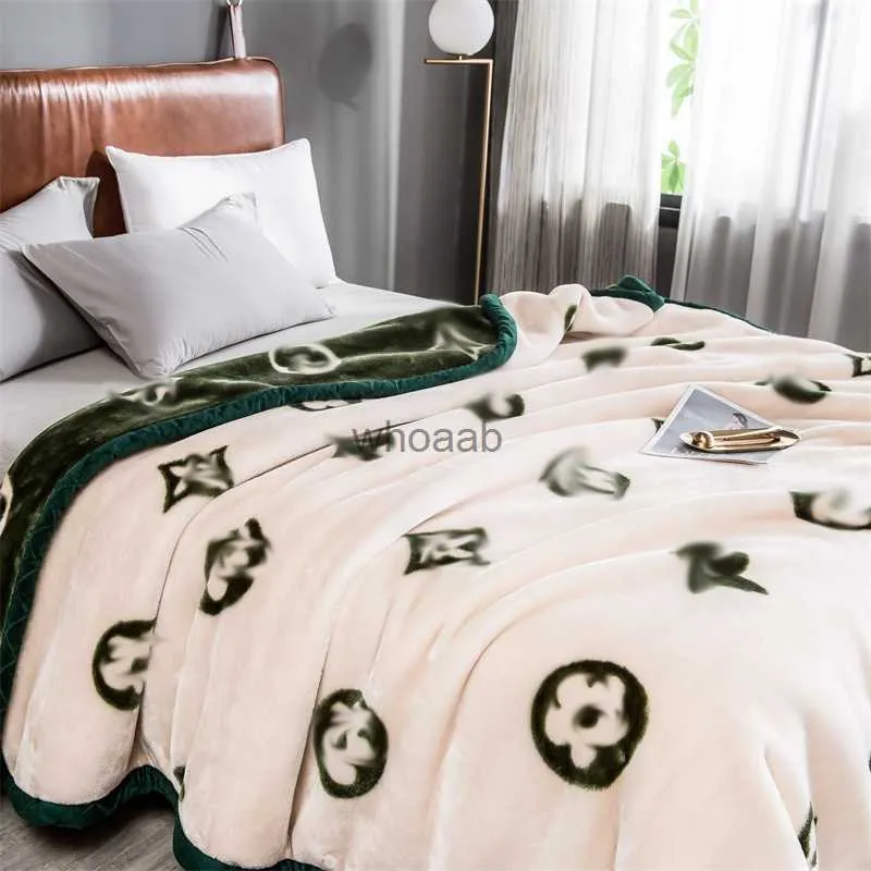 Blankets Thickened milk plush blanket bed sheet Raschel plush office nap blanket coral plush single person blanket 240314