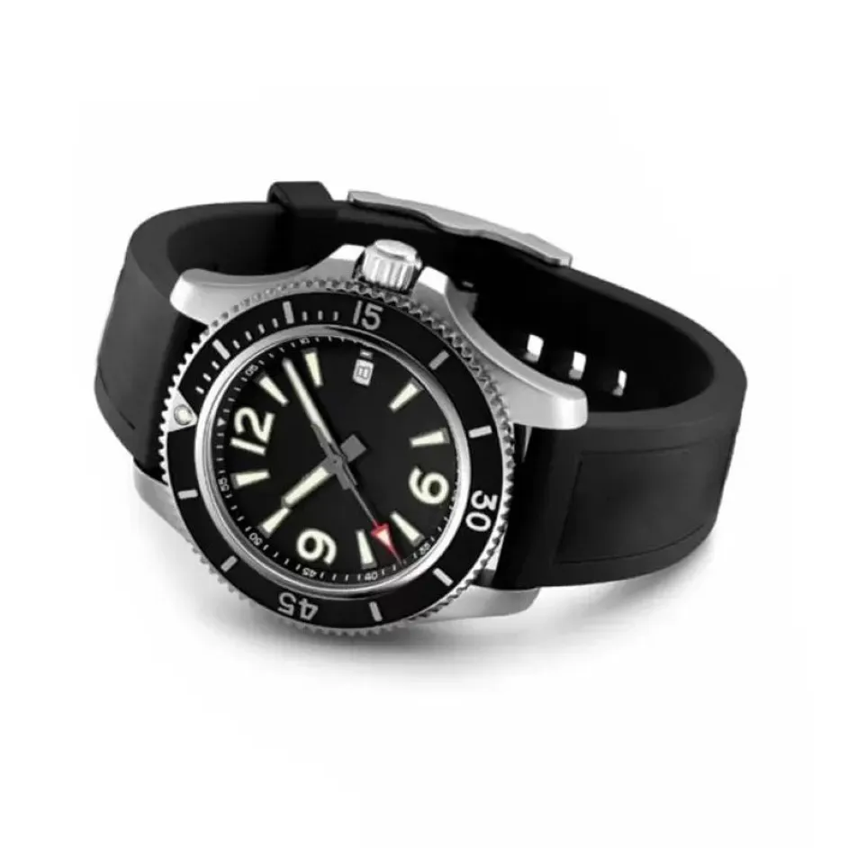 Relógio masculino automático movimento mecânico pulseira de borracha aço inoxidável relógios masculinos relógios de pulso231t