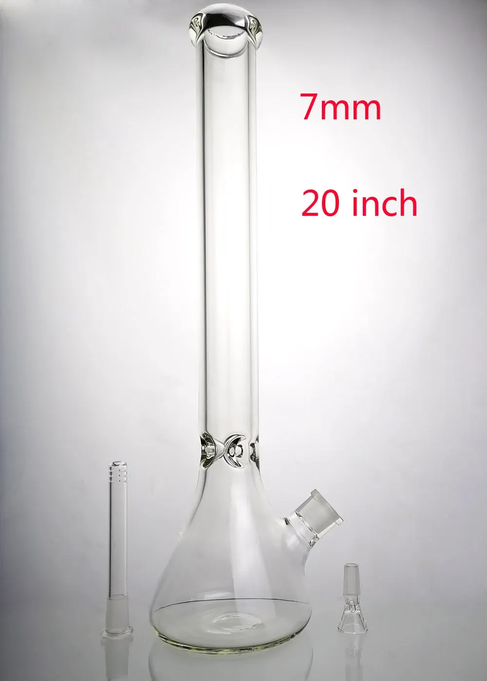 Bong da 7 mm Narghilè per acqua in vetro da 20 pollici Bong da 16 pollici Impianto petrolifero con bicchiere da 14 mm Downstem LL