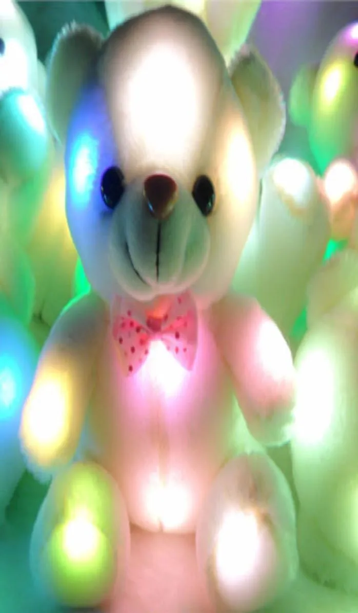 Prezent świąteczny Creative Light Up LED Beeddy Bear Plush Pluszowe prezenty zabawkowe imprezowe Favors9975608