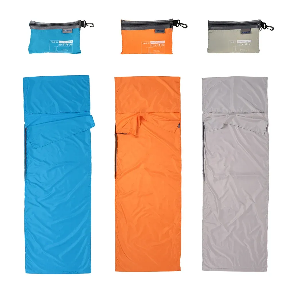 Gear Tomshoo 70*210cm Outdoor Travel Camping Hiking Healthy Sleeping Bag Liner with Pillowcase Portable Lightweight Business Trip