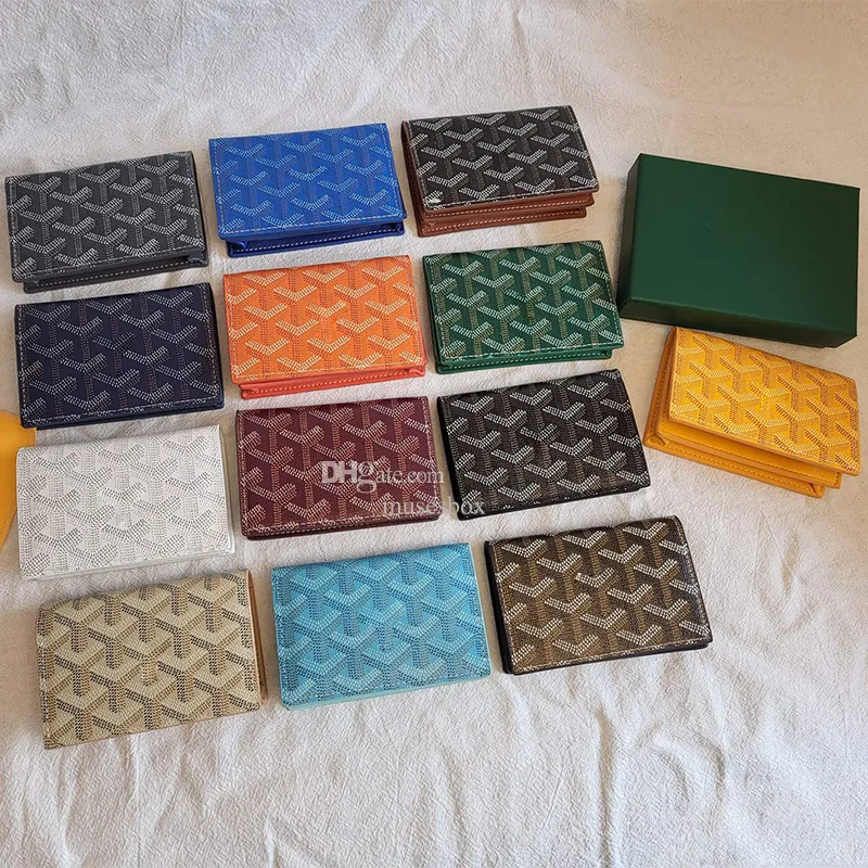 Titular do cartão de visita Proteção de cartão Caso Cartão de viagem Bolsa Couro Genuíno Clipe de mudança multifuncional estilo xadrez para mulheres Carteira masculina 5A carteiras de bolso 13 cores