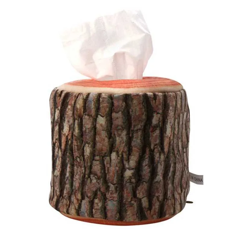 Vävnadslådor servetter imitation träd bark vävnadslåda servetthållare fall papper täcker 13 x 11 cm hem kök praktiskt dekor tillbehör