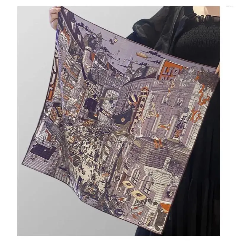 Schals 65 cm Wolle Seidenschal Winter Quadratischer Schal Designer Rollsaum Tasche Bandanas Kopf Haar Hals Kaschmir Pashmina